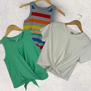 NEW Nordstrom Set of Three Girls‎ Tops Size XL 14/16 Shoulder Pads Tank Bundle